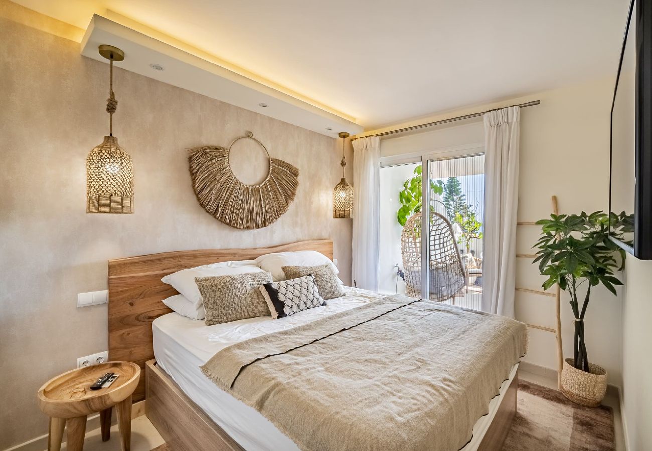 Apartamento en Mijas Costa - Apartamento de lujo de 2 dormitorios frente al mar en estilo Bali-Boho