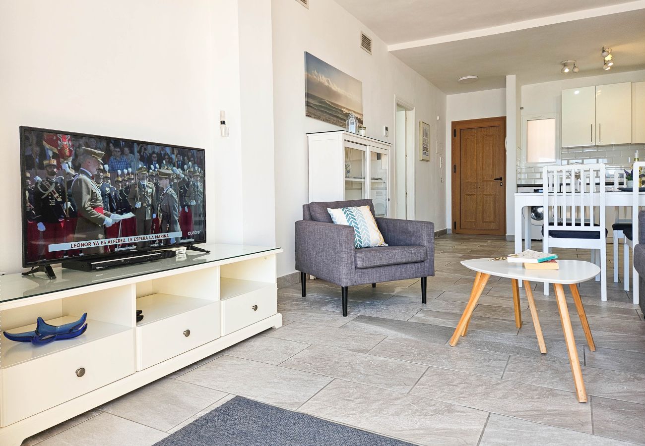 Apartamento en Mijas Costa - Apartamento de dos dormitorios frente al mar, vistas panorámicas al mar