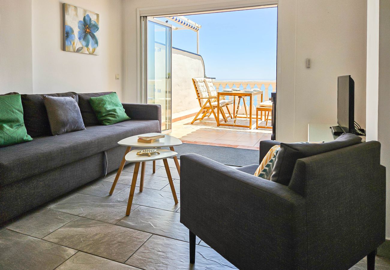 Apartamento en Mijas Costa - Apartamento de dos dormitorios frente al mar, vistas panorámicas al mar