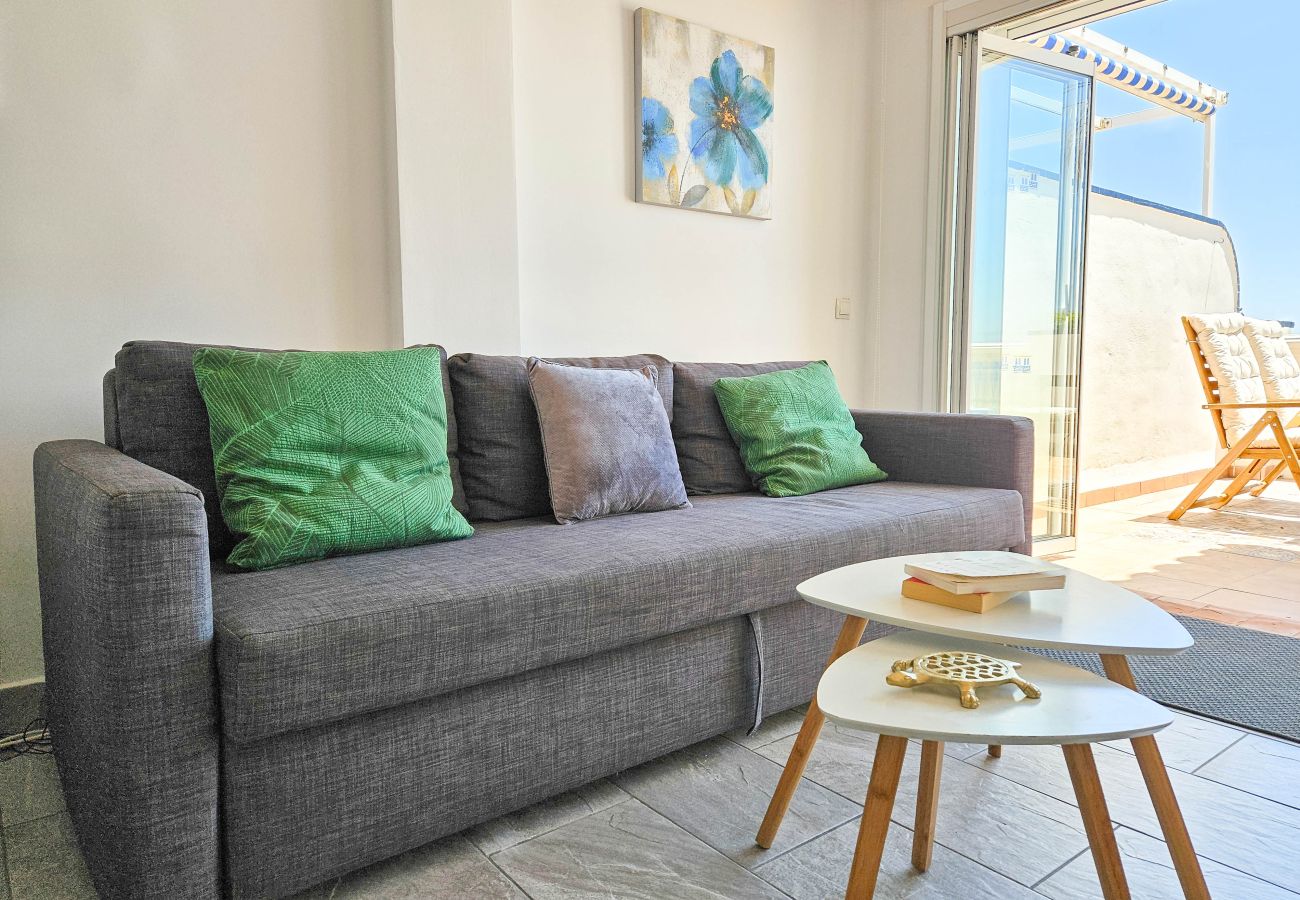 Apartamento en Mijas Costa - Apartamento de dos dormitorios frente al mar, vistas panorámicas al mar