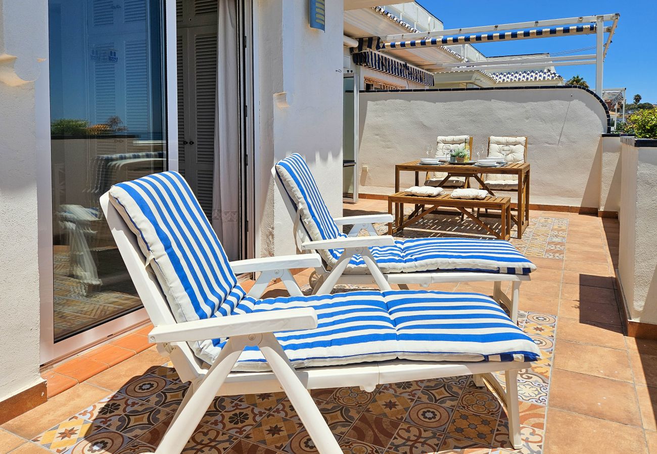 Apartamento en Mijas Costa - Apartamento de dos dormitorios frente al mar, vistas panorámicas al mar